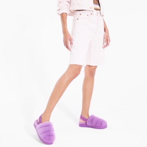 UGG PURPLE LAVENDER SUPER FLUFF SLIPPERS SIZE 6 - Picture 3 of 9